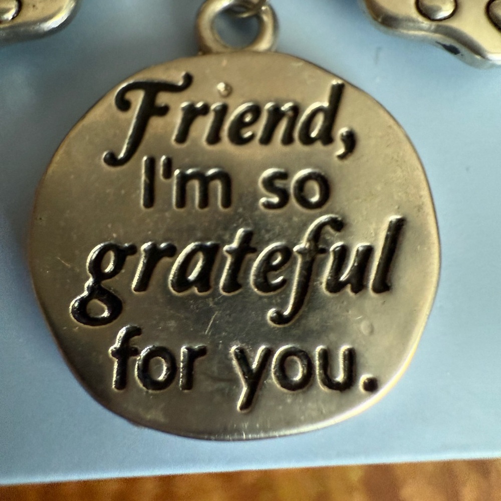 Silver and Gold Butterfly Necklace, purse charm, ornament, friendship charm - Picture 6 of 10